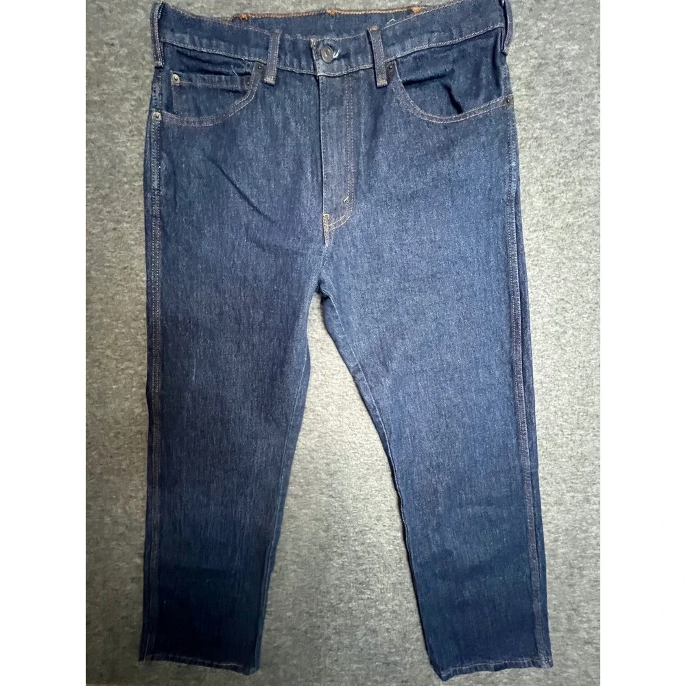 Levis Western Fit Jeans Mens 36x32 Dark Wash Indigo Denim Straight Leg Red Tab